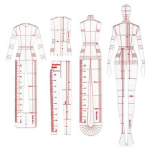 IlustracióN de Moda Regla Plantilla de Bosquejo Regla de Costura PatróN Humanoide MedicióN de Ropa,A