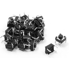25pcs 6x6x8mm Round Pushbutton 4 Pins Surface Mounted Devices SMT Momentary Tactile Switch