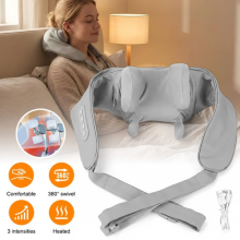 360Â Rotating Balls Neck Massager with Heating Function 3 Speed Shiatsu Massager