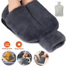 2L  Water Bottle Foot Warmer Energy Saving Slippers Feet Muff Faux Fur Cover UK.