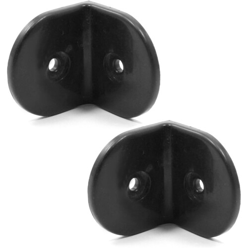 Plastic 2" x 2" Corner Brace Joint Right Angle Bracket Black 2 Pcs