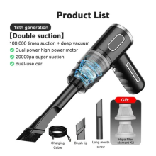 Wireless Vacuum Cleaner Car Handheld Vaccum Mini Power Suction Rechargeable