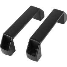 2pcs 8.4mm Mounting Hole Black Metal Cupboard Machine Door Pull Handle