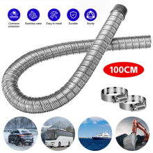 24mm Exhaust Pipes Flexible Car Exhaust Tubing 100cm Stainless Steel Dual Layer