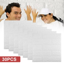 30Pcs Wall Tiles Brick Wallpaper Waterproof DIY Easy Installation for Home Decor