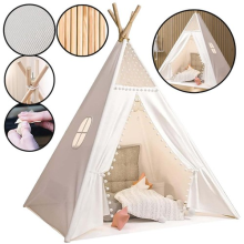 NEW Cotton Canvas Kids Teepee Tent Childrens Wigwam Play House Indoor Outdoor
