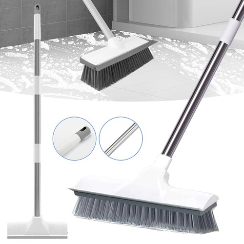 Long Handle Floor Scrub Brush 2 in 1 Stiff Bristle Brush Tile Deck Cleaning Tool