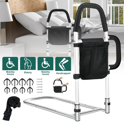 Adjustable Safety Bed Rail Standing Aid with Storage Pouch for Elderly &Disabled