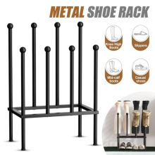 4Pair Metal Welly Boot Rack Stand Free Standing Holder In/Outdoor Walking Hiking