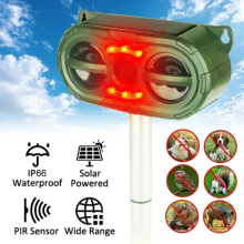 Solar Ultrasonic Repeller Animal Repellent Light Detector Flashing Led Lights