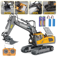Kids Remote Control Excavator RC Tractor Bulldozer Crawler Truck Toy Digger Car