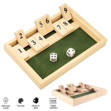 Interactive Shut The Box Dice Game Dice Board Flipping Game Toy for Family Party