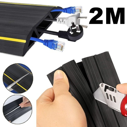 200cm Electrical Cable Trunking, Rubber Wire Cover, Floor Cable Tidy Protectors