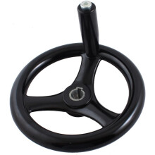 18mmx200mm 3 Spoke Hand Wheel w Screw On Handle for Industrial Lathe