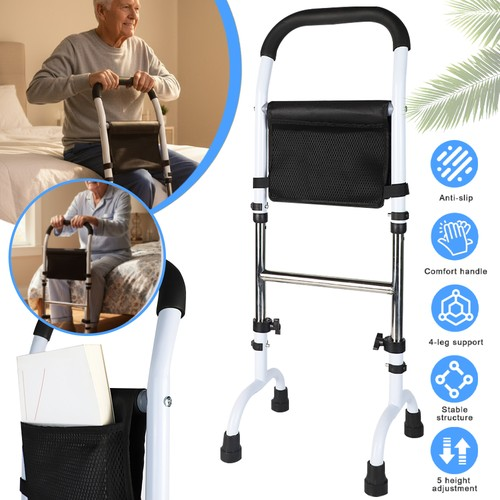 Walking Frame Mobility Aid Tool Standing Aid Height-Adjustable Portable Non-Slip