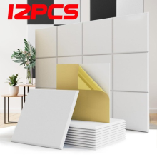 Sound Absorbing Panels 12Pcs High Density Panels Self-Adhesive for Wall Ceiling