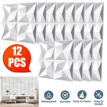 3D Wall Panels 12x Wall Sticker DIY PVC Optical Illusion for Living Room Bedroom