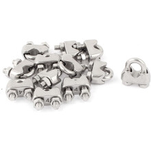 4mm 5/32 Inch Stainless Steel Wire Rope Cable Clamp Clips 12pcs