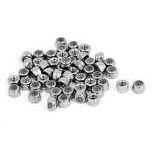 M5 x 0.8mm Stainless Steel Self-Locking Nylon Insert Hex Lock Nuts 50pcs