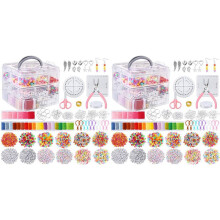 2set 12 Styles Friendship Bracelet Kit with String and Letter Beads, Color Embroidery Floss, Elastic Cord, Braiding Disc