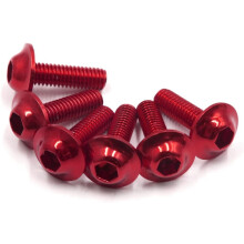 6PCS M6 X 20mm Red Hexagon License Plates Fairing Bolts Screws for Motorcycle