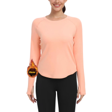 Women's Thermal Sports T-Shirt Breathable Elastic Orange 3XL — women's thermal shirt, sports thermal underwear