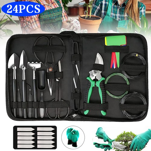 32pcs Bonsai Tool Set for Beginners Pruning Shears Scissors Training Wires Gift
