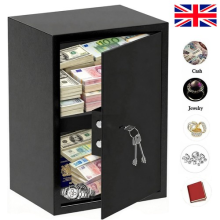 LARGE STRONG STEEL SAFE KEY HIGH SECURITY HOME OFFICE MONEY CASH SAFETY BOX