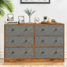 Wooden Chest of 6 Drawers Bedroom Furniture Storage Bedside Table Modern Cabinet