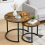 Nesting Coffee Tables Set of 2 Round Stacking Sofa Side Tables for Living Room 1