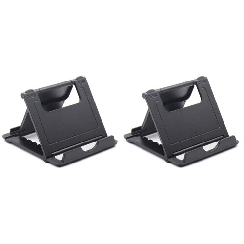 2X Tablet Stand Desktop Support Portable Double Folding Stand Suitable for     Tablet Stand Black