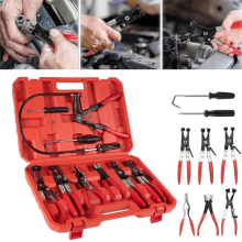 Long Reach Pliers 9x Tube Clamp Kit With Storage Box Non-Slip for Flexible Hoses