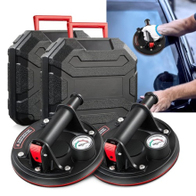 2X Vacuum Suction Cup Glass Lifter 8" With Pressure Gauge For Flat Surfaces  NEW