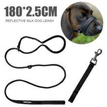 Flat Figure of 8 Anti Pulling Dog Lead Leash with Padded Nose Support 180cm