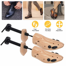2Pcs Wooden Shoe Trees Stretcher 2 Way Length Width Expander For Size 41-46 New