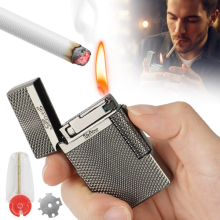 Refillable Jet Flame Lighter Windproof Blue Flame Metal Construction Ideal Gift