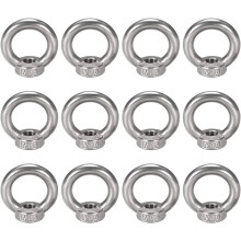 Lifting Eye Nut M10 Female Thread 304 Stainless Steel Round Shape for Rope Fitting Pack of 12
