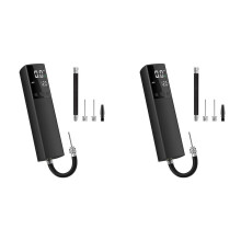 2X Elektrisk Kulpump, Luftpump Portabel Snabb Bolluppblåsning med Exakt Tryckmätare och Digital LCD-Skärm