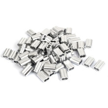 1/4 inches Double Hole Aluminum Swage Sleeve Wire Rope Clamp Clip 80 Pcs