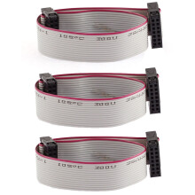 F/F IDC Connector 14 Pins Flat Ribbon Cable, 2.54 mm Pitch, 20 cm Length, 3 Pieces