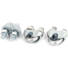 5mm 1/4 Inch Metal Saddle Wire Rope Cable Clamp Clip Silver Tone 3pcs