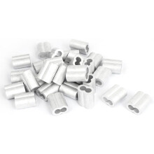 8mm 5/16-inch Double Hole Aluminum Swage Sleeve Wire Rope Clamp Clip 30pcs