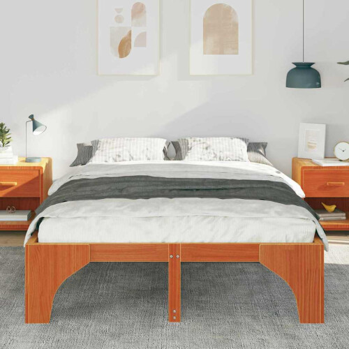 VidaXL vidaXL Bed Frame Brown 150 x 200 cm Solid Pine Wood 1