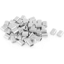 a15121900ux1499 Wire Rope Aluminum Sleeve 2Mm steel Wire Rope Aluminum Fittings Loop Ferrules Sleeves 50 Pcs