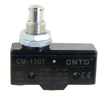 Screw Terminals Panel Mount Plunger Micro Switch, 380V, 15 Amp