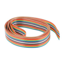 Flexible Flat Ribbon Cable Wire, 16 Pin, 1.5 m Long, 1.25 mm Pitch, Rainbow