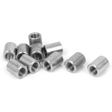 a16050300ux0582 Round Connector Nuts M8x15x12mm Threaded Insert Tube Adapter 304 Stainless Steel Round Connector Nuts 10Pcs