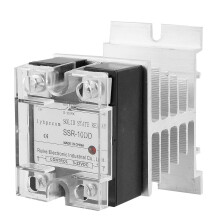SSR-10DD Solid State Relay SSR DC 3-32V/DC 12-220V + Heat Sink