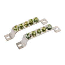 5 Holes Curved Ground Zero Wire Copper Screw Terminal Block Connector 2pcs