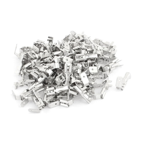 100 Pcs 4.8 Width Back Insulated Terminals Electrical Wire Crimp Connector